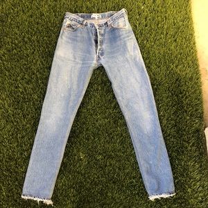 Distressed re/done denim